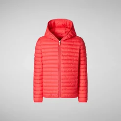 Piumini Animal-Free^Save The Duck Giacca Bambino Huey Rosso Acceso