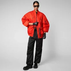 Giacche^Save The Duck Giacca Bomber Unisex Ciara Rosso Papavero