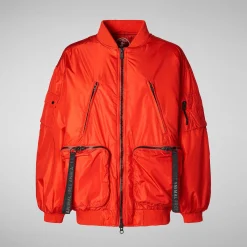 Giacche^Save The Duck Giacca Bomber Unisex Ciara Rosso Papavero