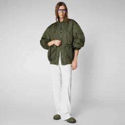 Giacche^Save The Duck Giacca Bomber Unisex Ciara Verde Oliva