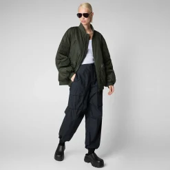 Giacche^Save The Duck Giacca Bomber Unisex Usher In Verde Bosco