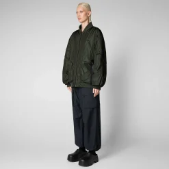 Giacche^Save The Duck Giacca Bomber Unisex Usher In Verde Bosco