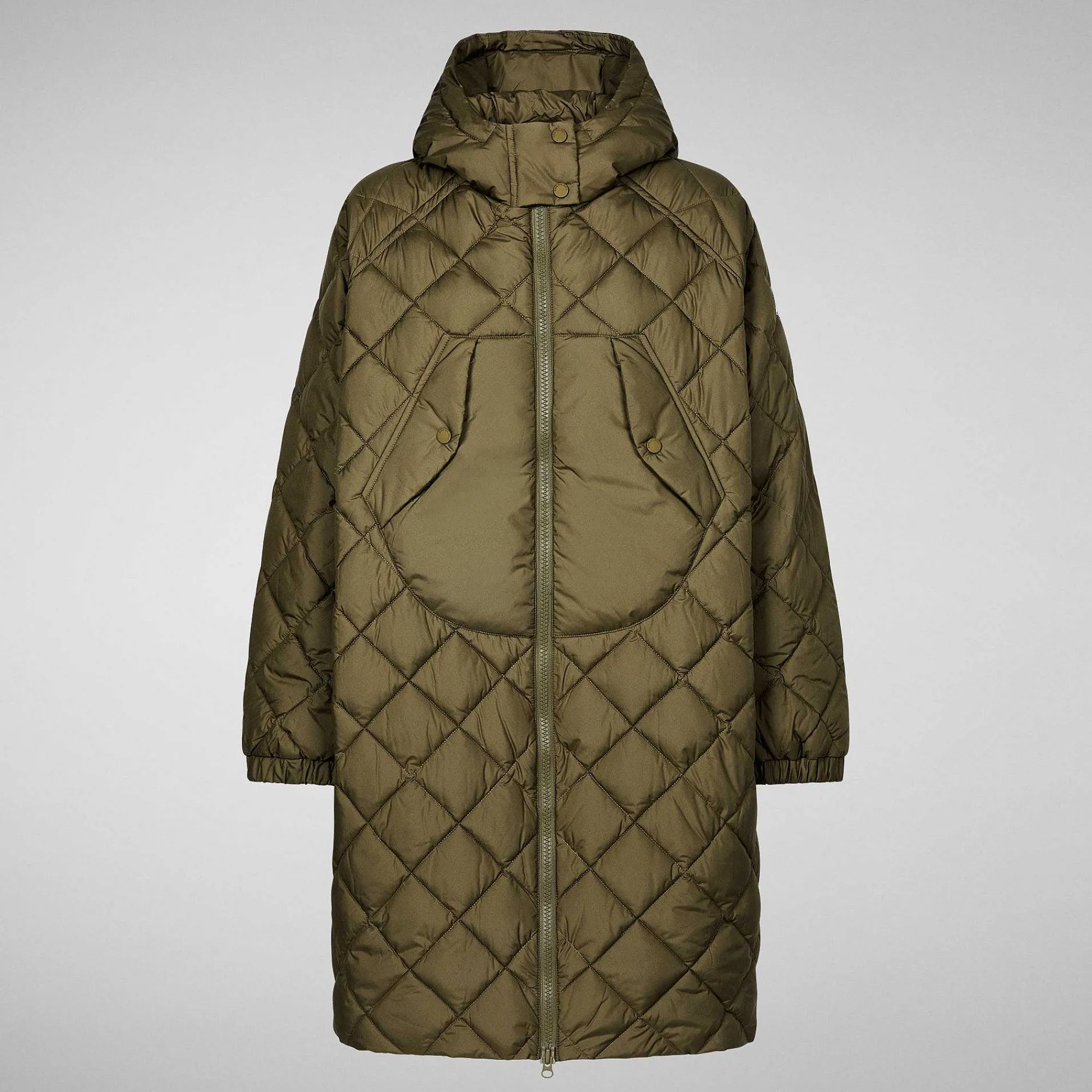 Giacche^Save The Duck Giacca Lunga Con Cappuccio Donna Valerian Verde Foresta