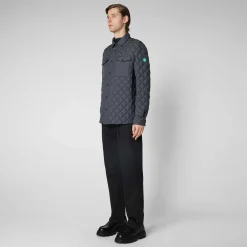 Piumini Animal-Free^Save The Duck Giacca Uomo Ozzie Grigio Tempesta