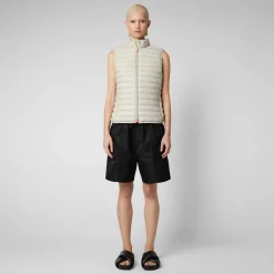 Gilets^Save The Duck Gilet Imbottito Donna Charlotte Beige Chiaro