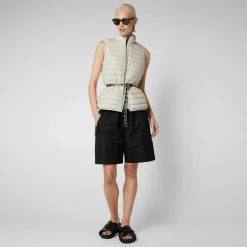 Gilets^Save The Duck Gilet Imbottito Donna Charlotte Beige Chiaro
