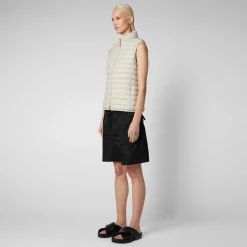 Gilets^Save The Duck Gilet Imbottito Donna Charlotte Beige Chiaro