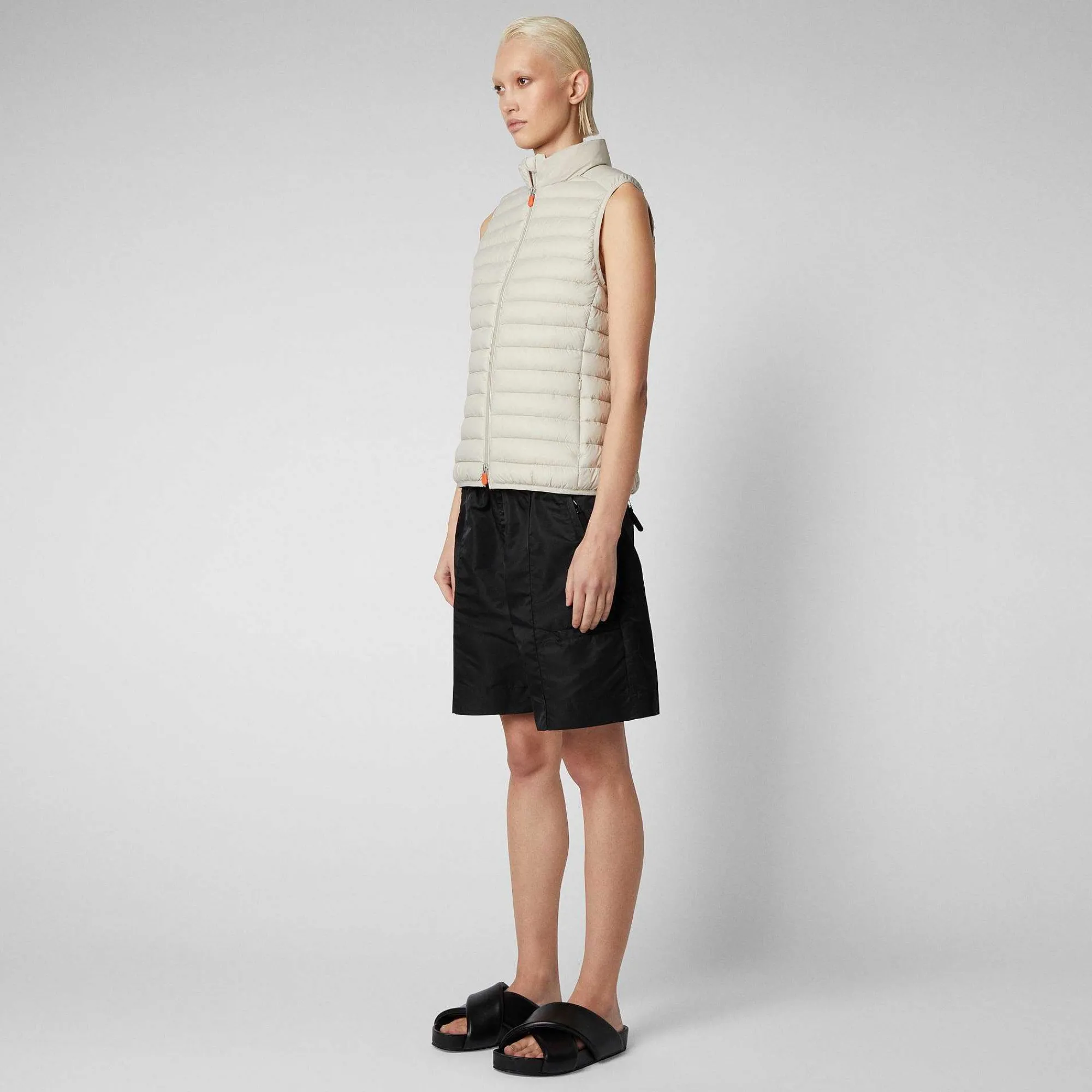 Gilets^Save The Duck Gilet Imbottito Donna Charlotte Beige Chiaro