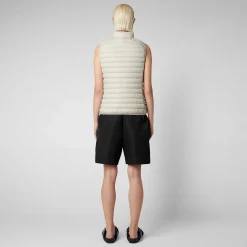 Gilets^Save The Duck Gilet Imbottito Donna Charlotte Beige Chiaro