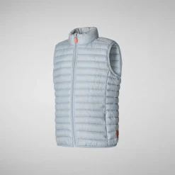 Gilets^Save The Duck Gilet Imbottito Unisex Bambino Dolin Grigio Ardesia Chiaro