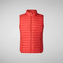 Gilets^Save The Duck Gilet Imbottito Unisex Bambino Dolin Rosso Acceso