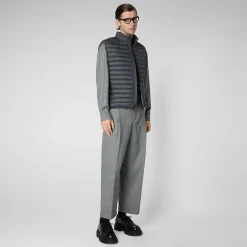 Gilets^Save The Duck Gilet Imbottito Uomo Adam Grigio Tempesta