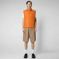 Gilets^Save The Duck Gilet Imbottito Uomo Adam Arancione Ambra
