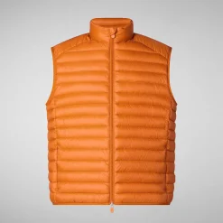 Gilets^Save The Duck Gilet Imbottito Uomo Adam Arancione Ambra