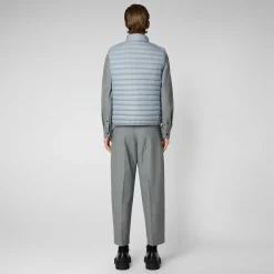 Gilets^Save The Duck Gilet Imbottito Uomo Adam Grigio Ardesia Chiaro