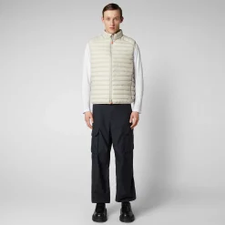 Gilets^Save The Duck Gilet Imbottito Uomo Adam Beige Chiaro