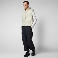 Gilets^Save The Duck Gilet Imbottito Uomo Adam Beige Chiaro