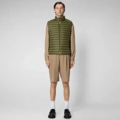 Gilets^Save The Duck Gilet Imbottito Uomo Adam Verde Oliva