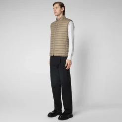 Gilets^Save The Duck Gilet Imbottito Uomo Adam Grigio Elefante