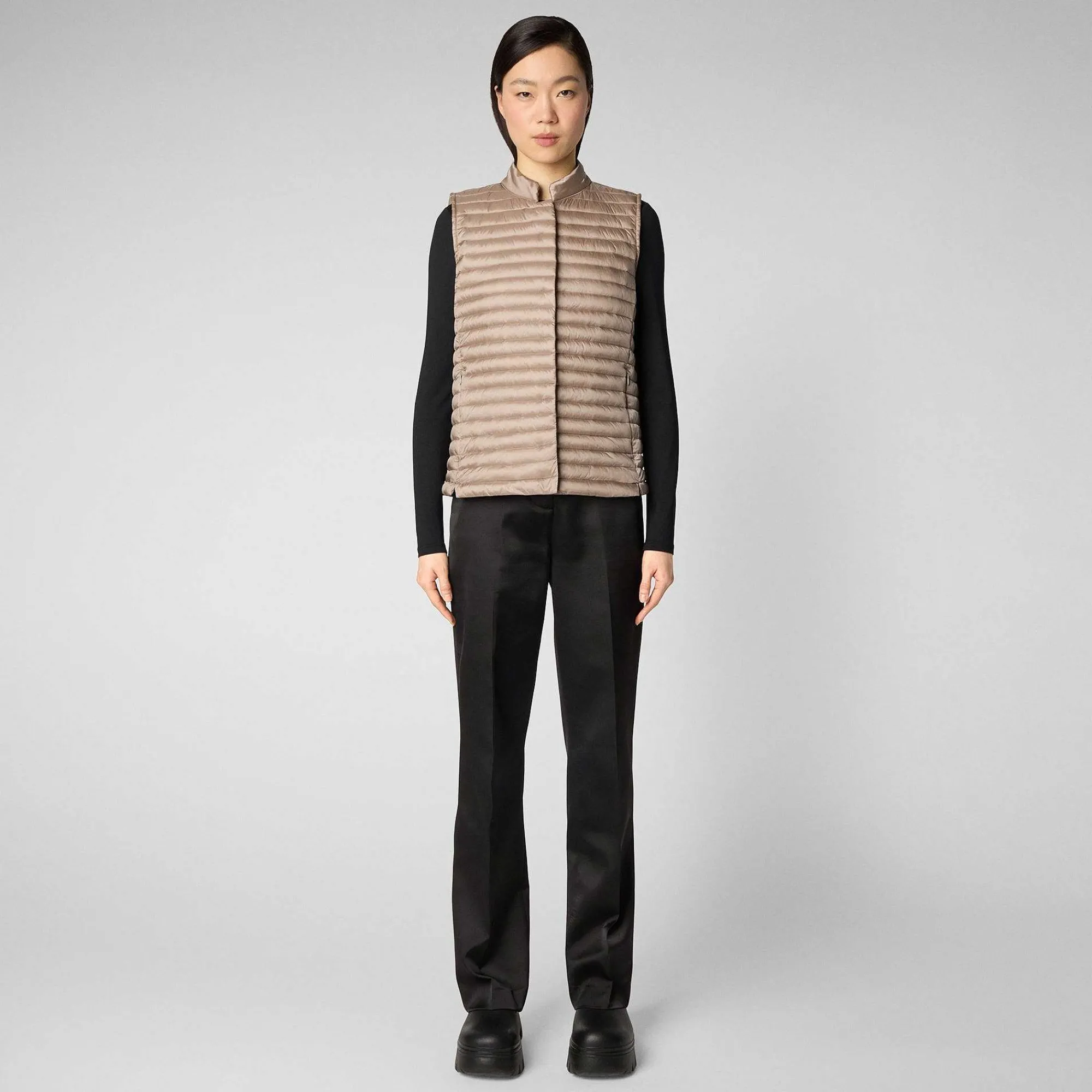 Gilets^Save The Duck Gilet Trapuntato Donna Aria Grigio Perla