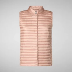 Gilets^Save The Duck Gilet Trapuntato Donna Aria Rosa Cipria