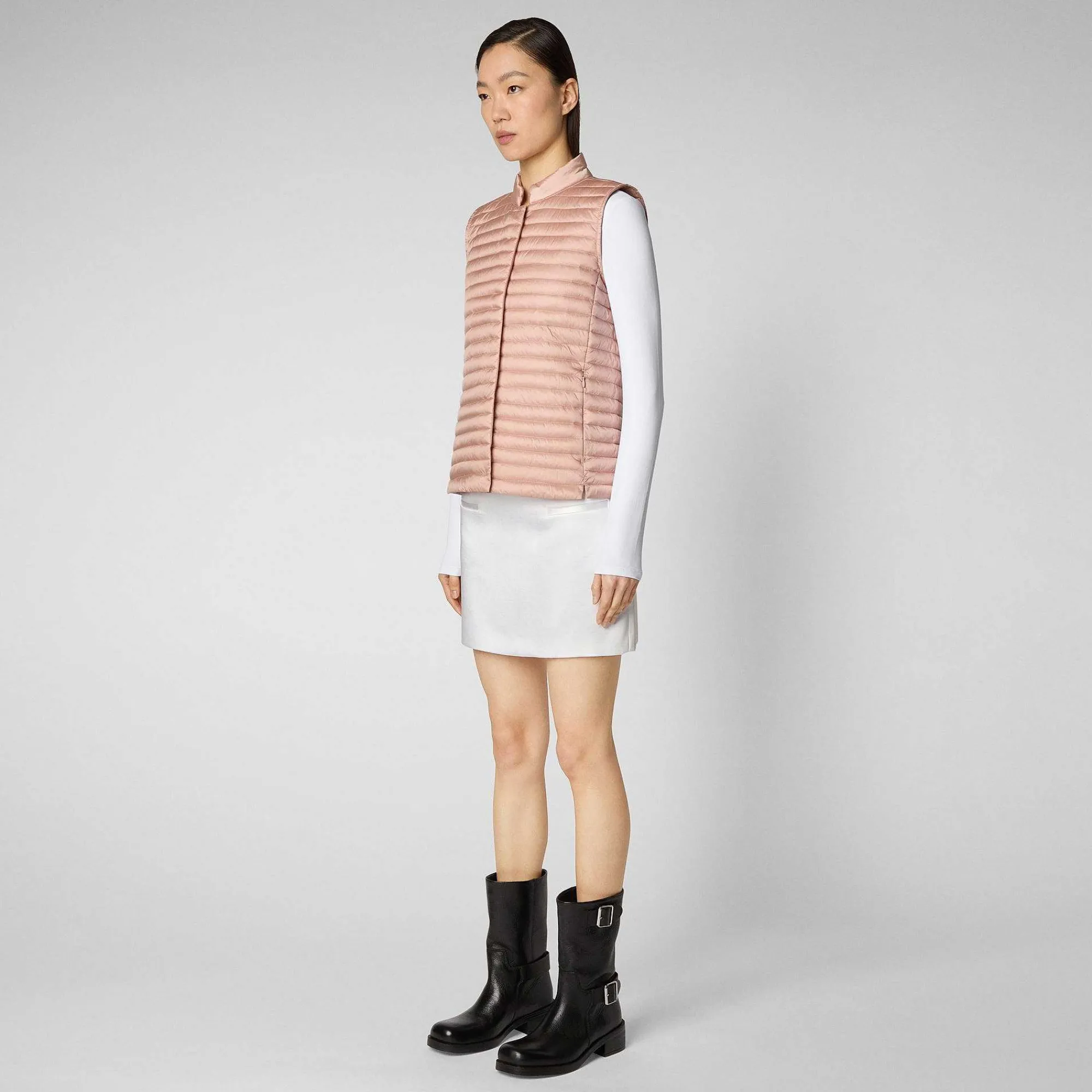 Gilets^Save The Duck Gilet Trapuntato Donna Aria Rosa Cipria