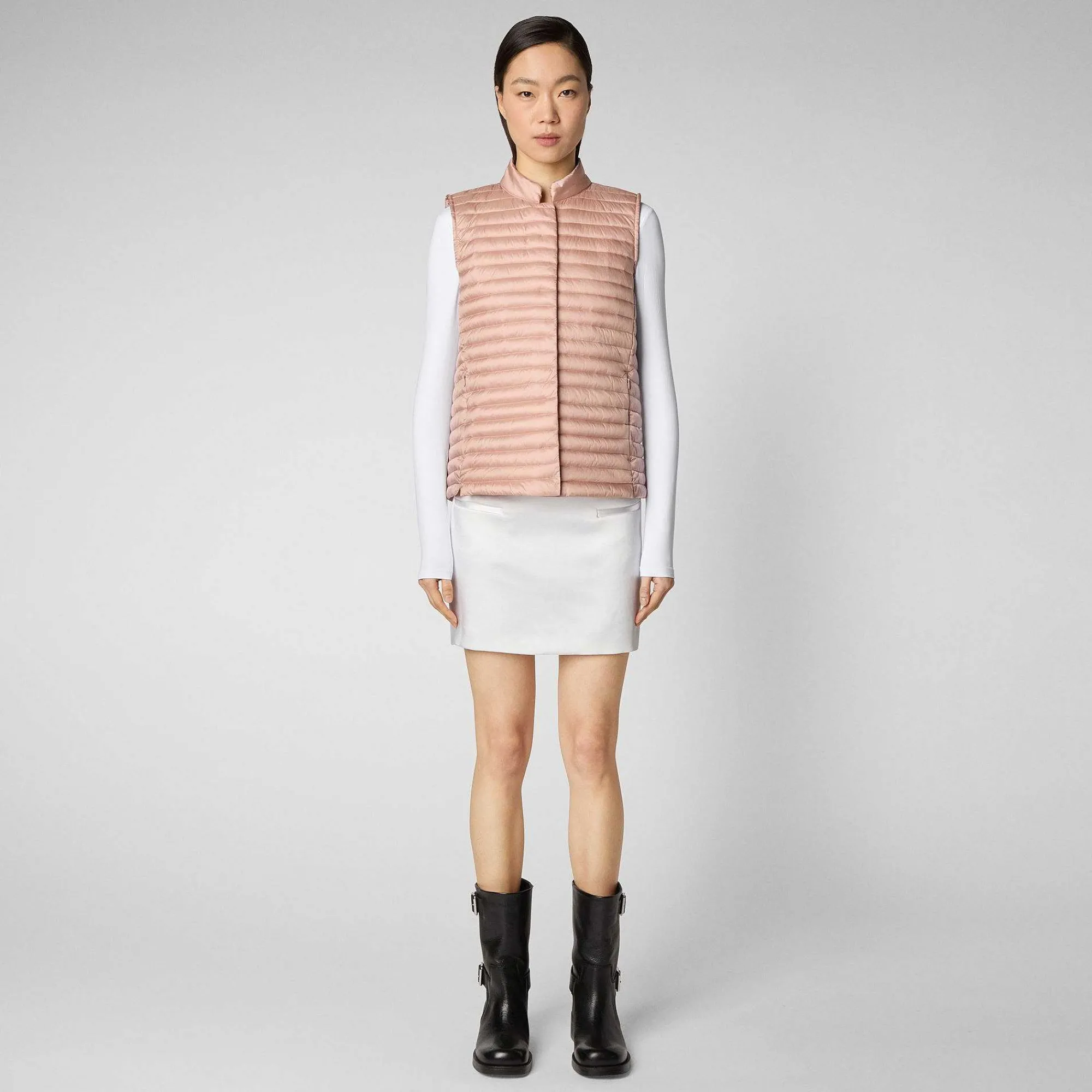 Gilets^Save The Duck Gilet Trapuntato Donna Aria Rosa Cipria