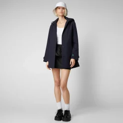 Impermeabili^Save The Duck Impermeabile Donna April Blu Nero