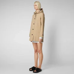 Impermeabili^Save The Duck Impermeabile Donna April Beige Scuro