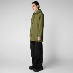 Impermeabili^Save The Duck Impermeabile Donna April Verde Oliva