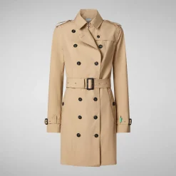 Impermeabili^Save The Duck Impermeabile Donna Audrey Beige Scuro