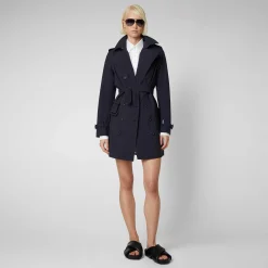 Impermeabili^Save The Duck Impermeabile Donna Audrey Blu Nero