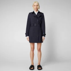 Impermeabili^Save The Duck Impermeabile Donna Audrey Blu Nero