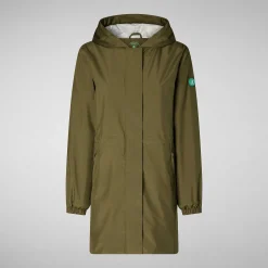 Impermeabili^Save The Duck Impermeabile Donna Fleur Verde Oliva