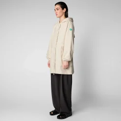 Impermeabili^Save The Duck Impermeabile Donna Fleur Beige Crema