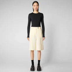 Pantaloni & Gonne^Save The Duck Pantaloni Donna Fiara Bianco Vaniglia