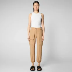 Pantaloni & Gonne^Save The Duck Pantaloni Donna Gosy Beige Biscotto