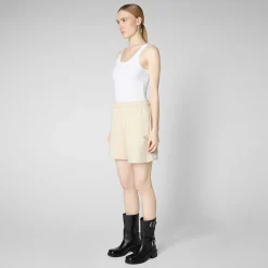 Pantaloni & Gonne^Save The Duck Pantaloni Donna Halima In Beige Crema