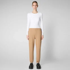 Pantaloni & Gonne^Save The Duck Pantaloni Donna Jiya In Beige Biscotto
