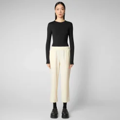 Pantaloni & Gonne^Save The Duck Pantaloni Donna Milan Bianco Vaniglia