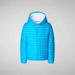 Piumini Animal-Free^Save The Duck Piumino Animal Free Bambino Gillo Azzurro Fluo