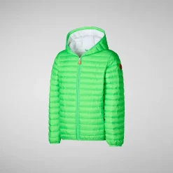 Piumini Animal-Free^Save The Duck Piumino Animal Free Bambina Katie Verde Fluo