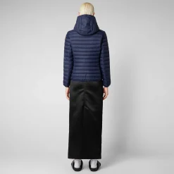 Piumini Animal-Free^Save The Duck Piumino Animal Free Con Cappuccio Donna Daisy Blu Navy