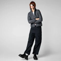 Piumini Animal-Free^Save The Duck Piumino Animal Free Con Cappuccio Donna Daisy Grigio Tempesta