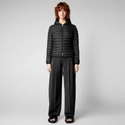 Piumini Animal-Free^Save The Duck Piumino Animal Free Con Cappuccio Donna Daisy Nero