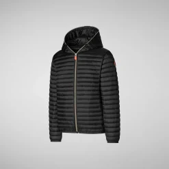 Piumini Animal-Free^Save The Duck Piumino Animal Free Con Cappuccio Bambina Rosy Nero