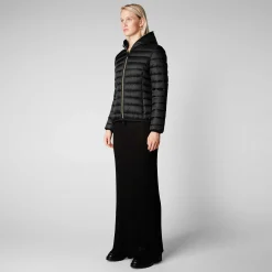 Piumini Animal-Free^Save The Duck Piumino Animal Free Con Cappuccio Donna Alexis Nero