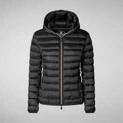 Piumini Animal-Free^Save The Duck Piumino Animal Free Con Cappuccio Donna Alexis Nero