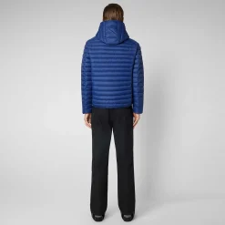Piumini Animal-Free^Save The Duck Piumino Animal Free Con Cappuccio Uomo Donald Blu Elettrico