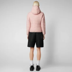 Piumini Animal-Free^Save The Duck Piumino Animal Free Con Cappuccio Donna Daisy Rosa Antico